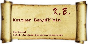 Kettner Benjámin névjegykártya